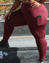 Load image into Gallery viewer, Burgundy Active Sports Leggings
